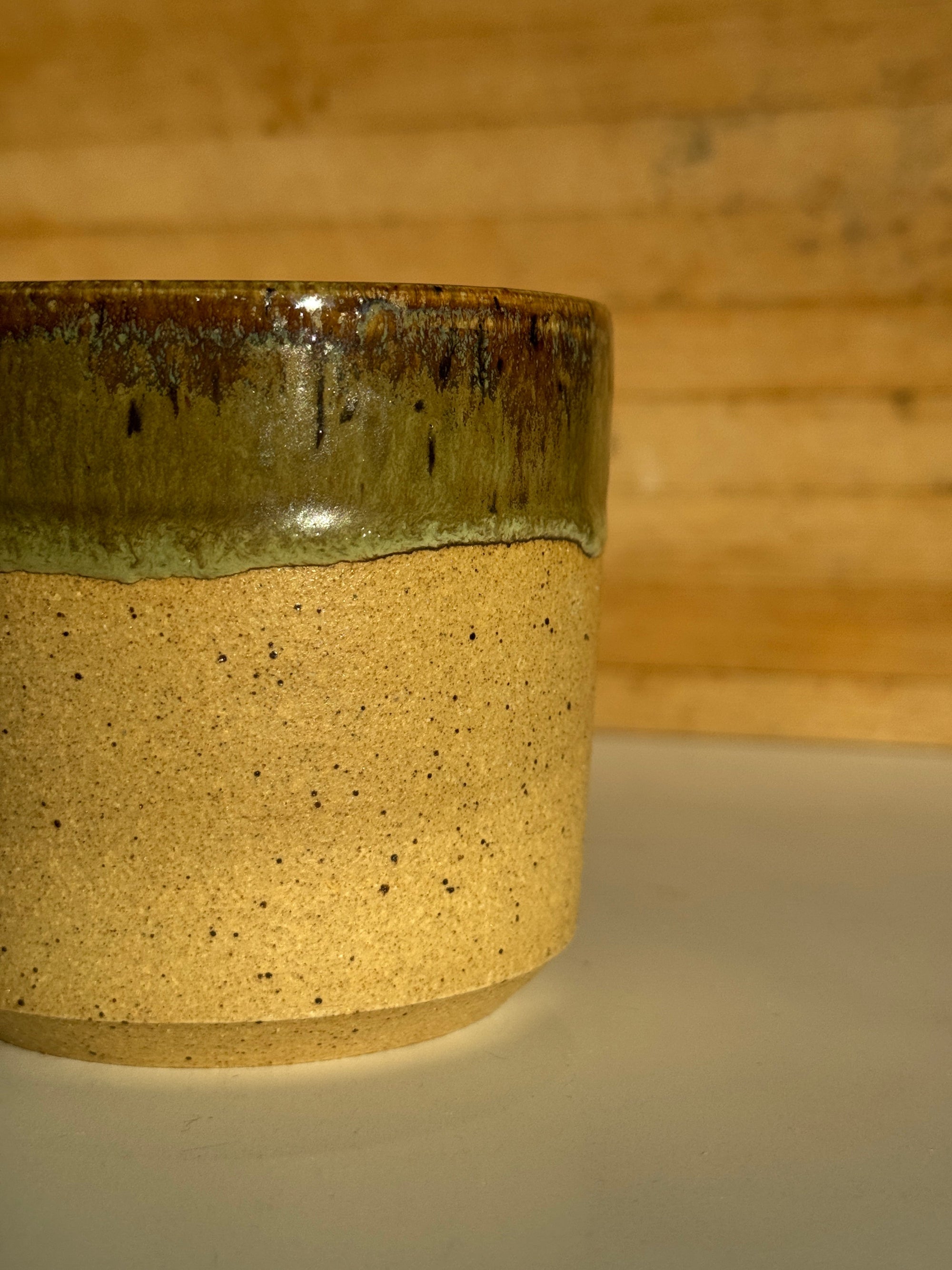 Small Mug, 8oz, Olive & Denim