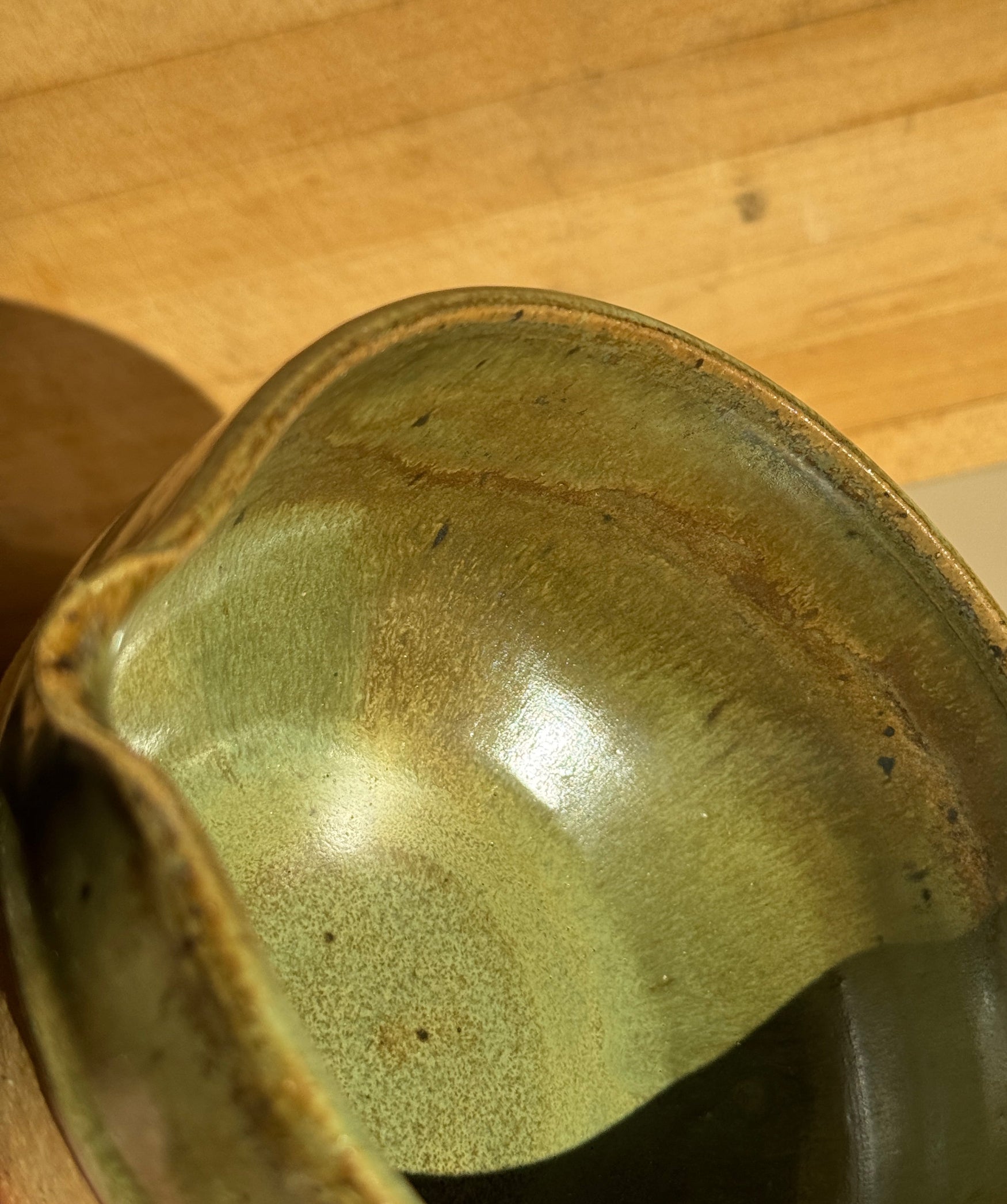 Matcha Bowl, Light Clay with Olive Glaze