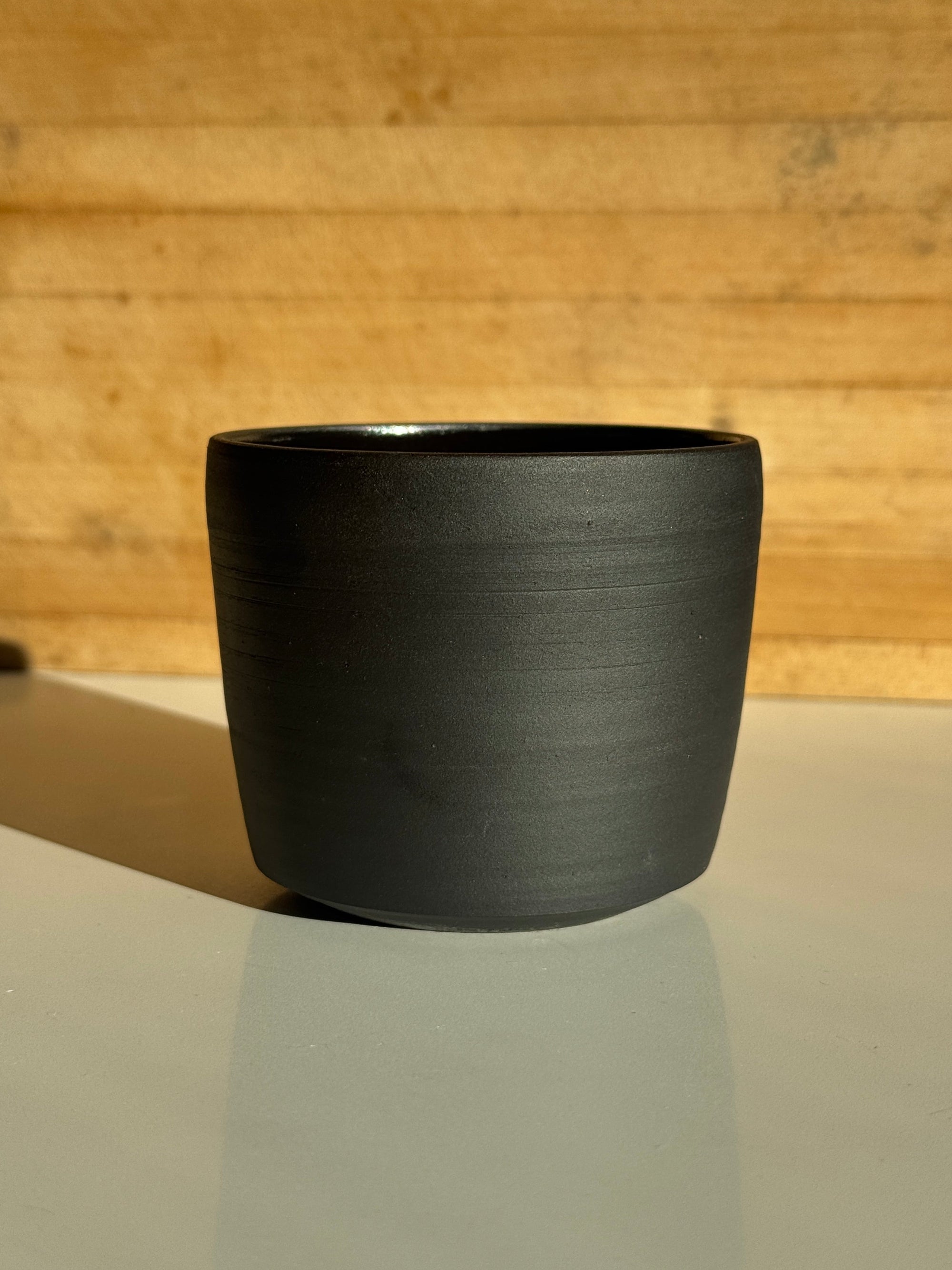 Matte Black Ceramic mug with gloss black interior